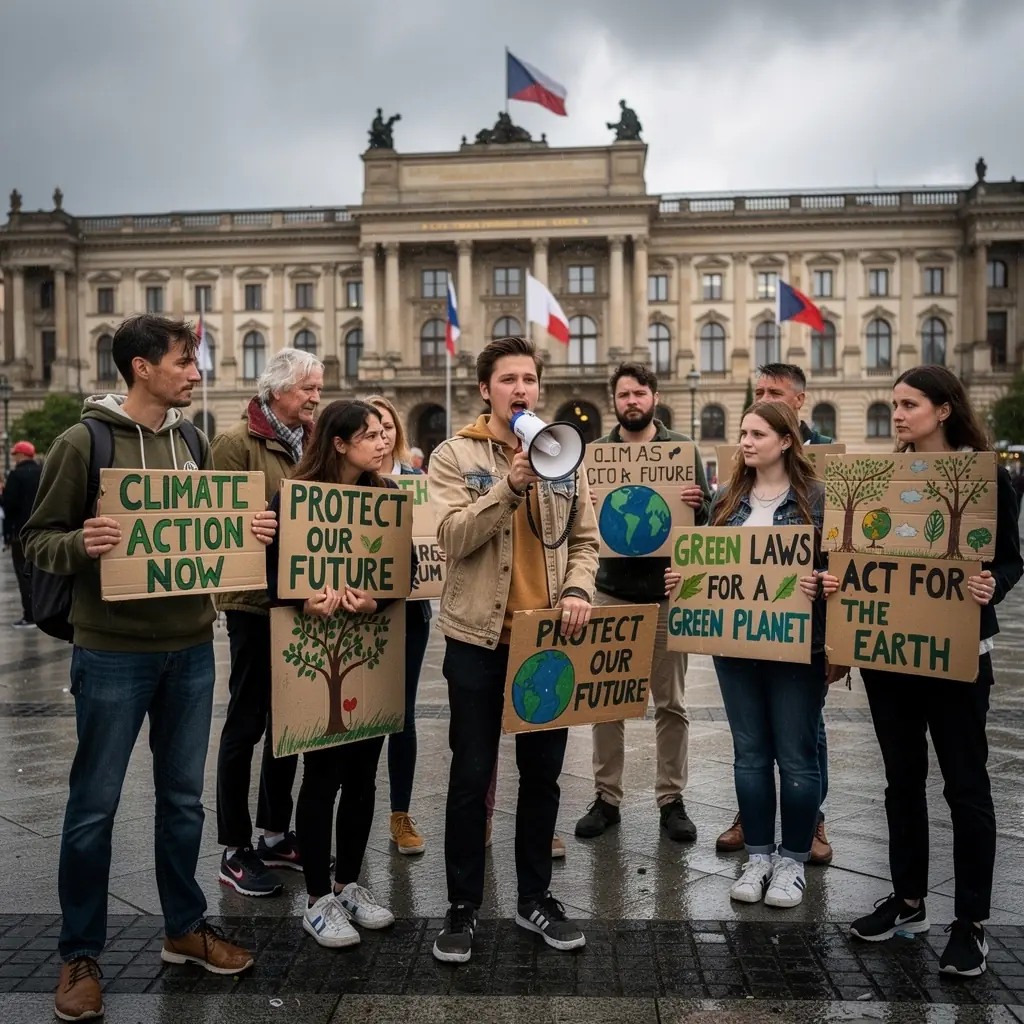 Děti sázící stromy v městském parku jako součást vzdělávacího programu.